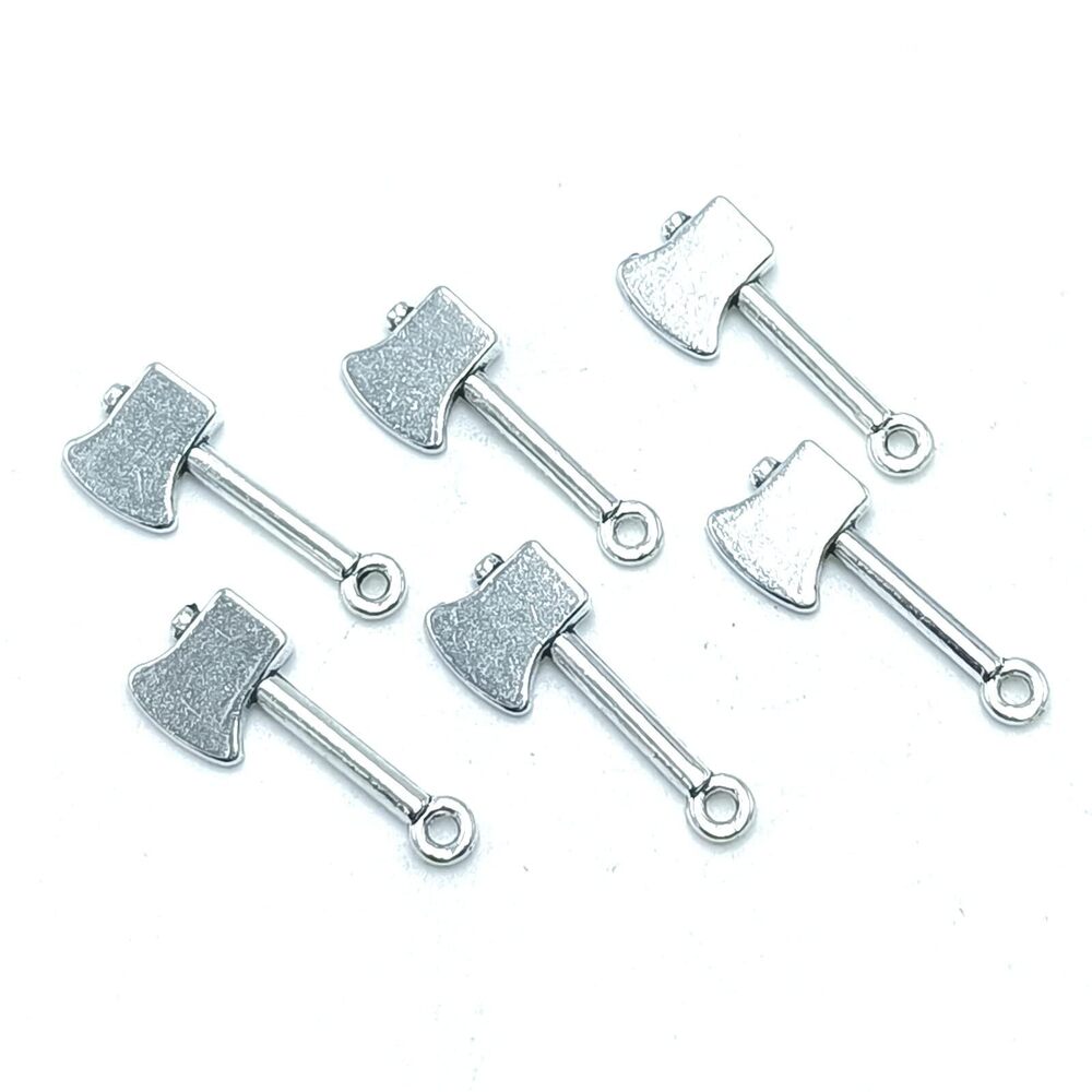 9696 50pcs Antique Silver Axe Tool Charms Pendants Alloy Antique Beads